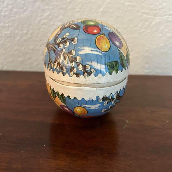 VTG German Easter Egg Box Container Paper Mache GERMANY DEMOCRATIC REPUBLIC - Picture 4 of 9